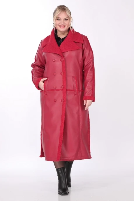Длинная дубленка *Распродажа Celentano Lite 2081.2 алый #1