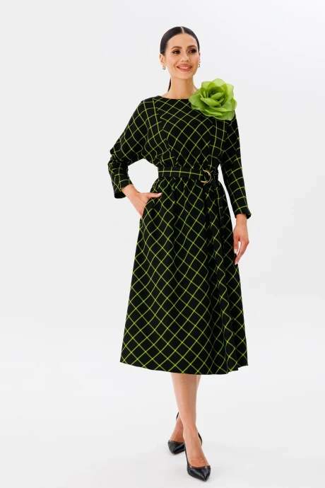 Платье *Распродажа Ларс Стиль 945-1 черный, зеленый #1