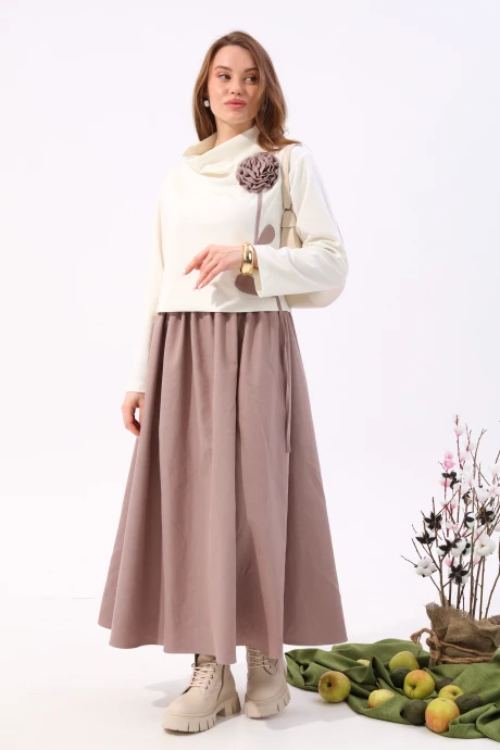 Платье NikVa 924-4 молоко + песок #1