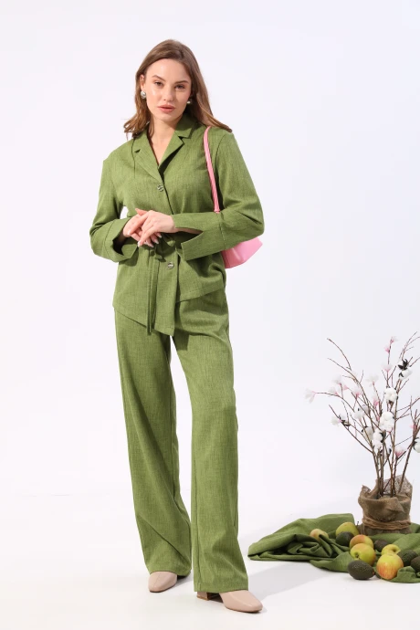 Брючный костюм NikVa 938-2 зелень двойка #1