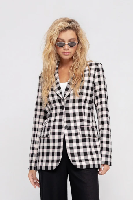 Жакет (пиджак) в клетку PiRS 4712 черный #1