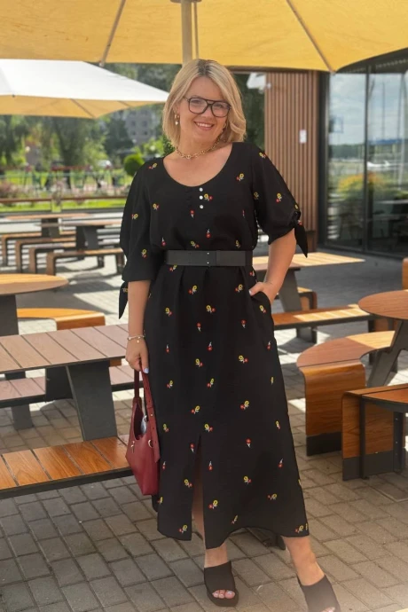 Платье GRATTO 8440 чёрный принт #1