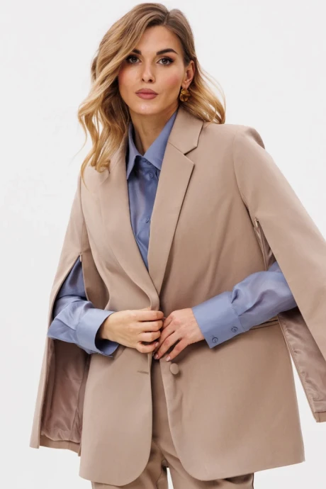 Жакет (пиджак) с прорезными рукавами EOLA 2809 темно-бежевый #1