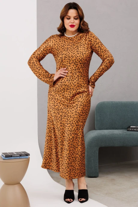 Вечернее атласное платье Anastasia 1184.1 золото #1