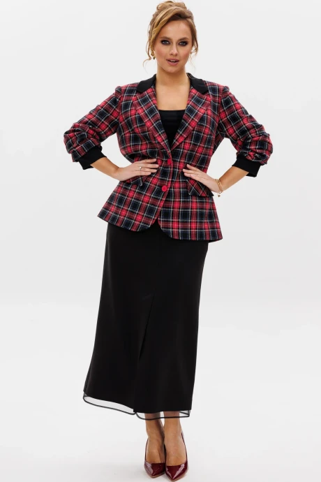 Юбочный костюм Мублиз 239 красная клетка двойка #1