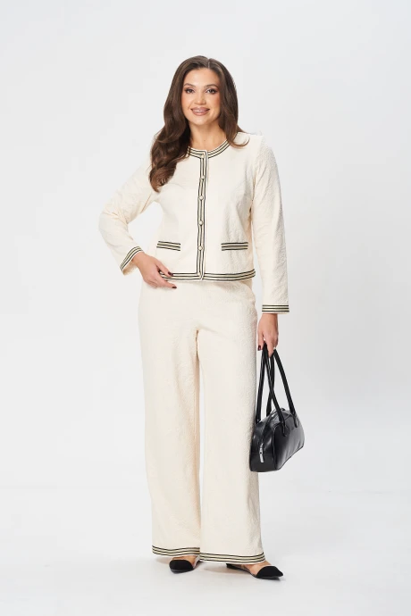 Брючный костюм Vilena Fashion 1047 молочный двойка #1