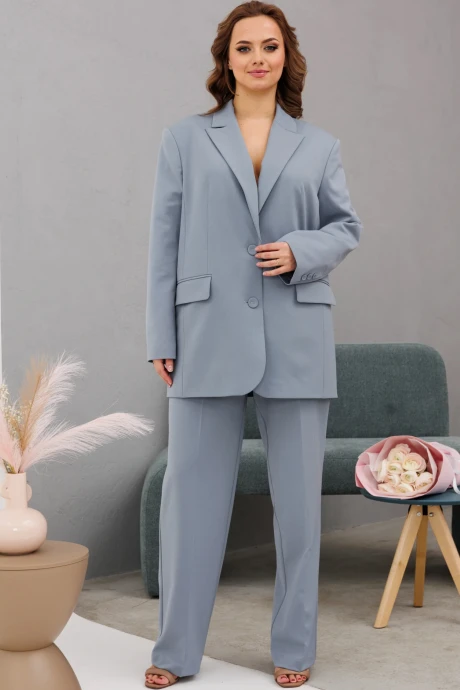 Брючный костюм INVITE 6085 серо-голубой двойка #1