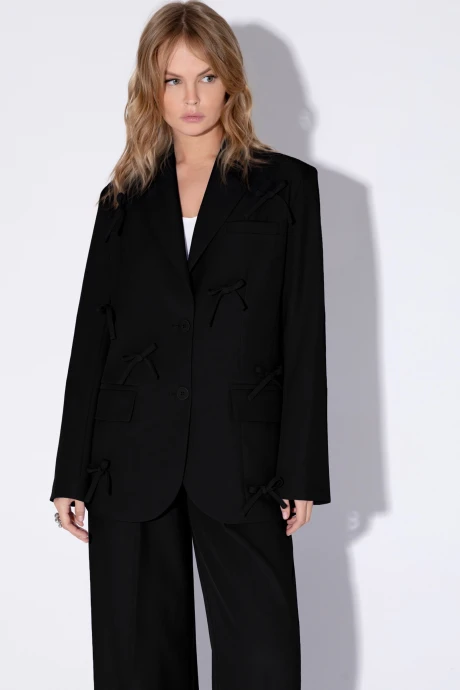 Жакет (пиджак) оверсайз с бантиками PiRS 5464 Чёрный #1