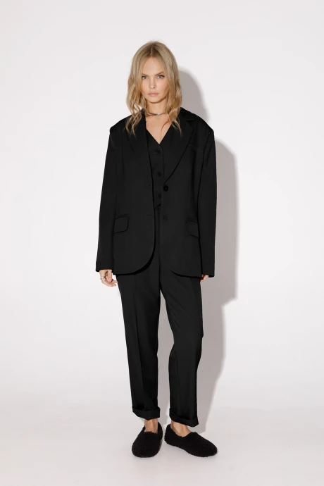 Брючный костюм PiRS 4931 черный тройка #1