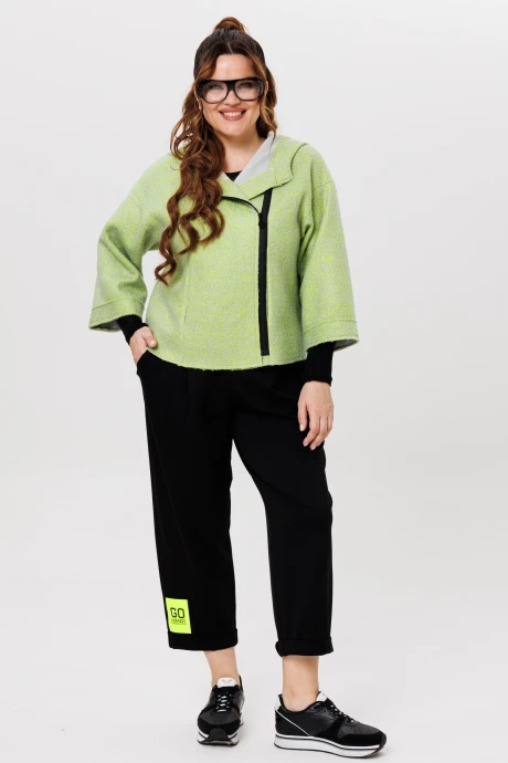 Брючный костюм Michel Chic 1357/1 салатовый, черный двойка #1