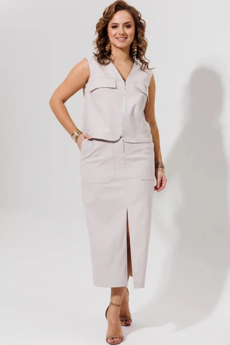 Юбочный костюм Галеан-стиль 969 бежевый двойка #1