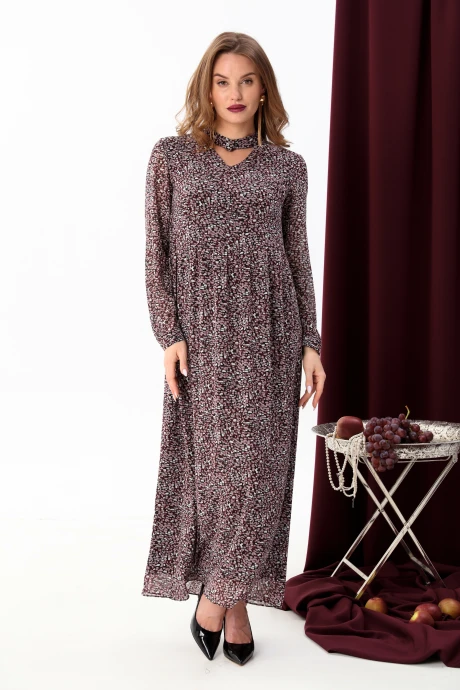 Платье NikVa 801-5 винная абстракция #1