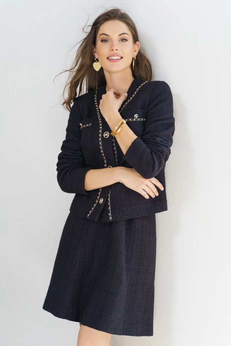 Юбочный костюм ЮРС 23-267-1 черный двойка #1