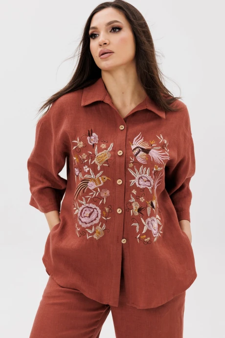 Рубашка Ma Cherie 1151 терракот #1