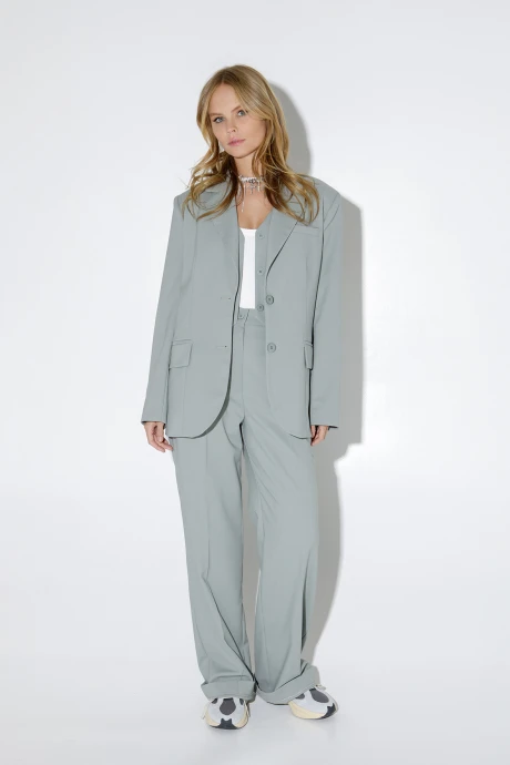 Брючный костюм PiRS 5254 серо-зелёный двойка #1