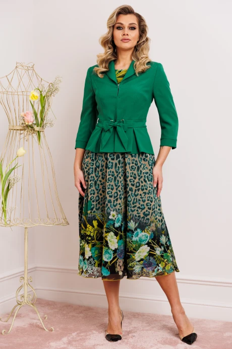 Костюм с платьем Мода-Юрс 2513-0 зеленый #1