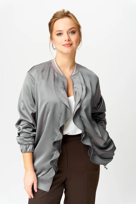 Бомбер из атласа GIZART 15365 серый #1