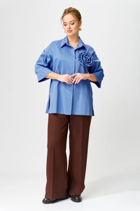 Брючный костюм GIZART 5366 голубой, шоколадный двойка #1