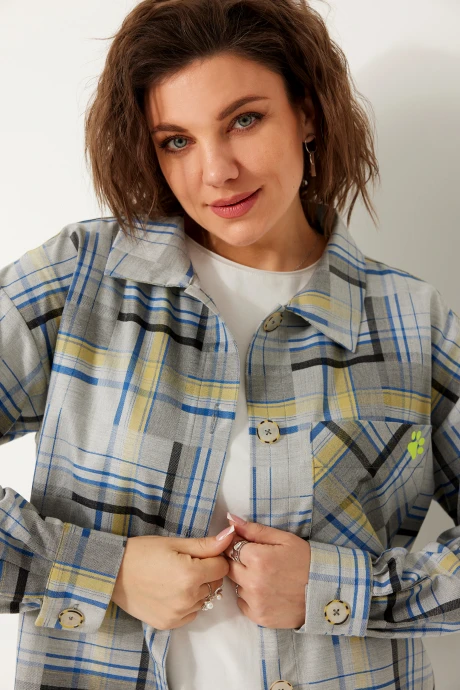 Рубашка BegiModa 4117 Синий неон #1