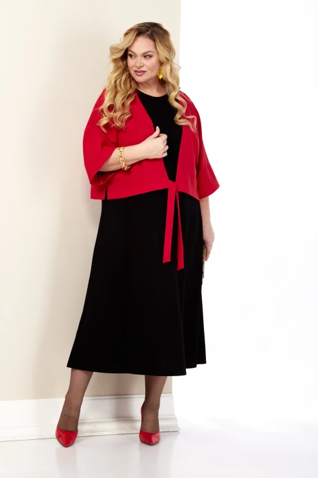 Костюм с платьем Shetti 4072 черный с красным двойка #1