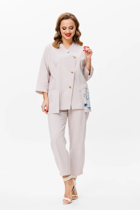 Брючный костюм Anastasia 1202 пудровый #1