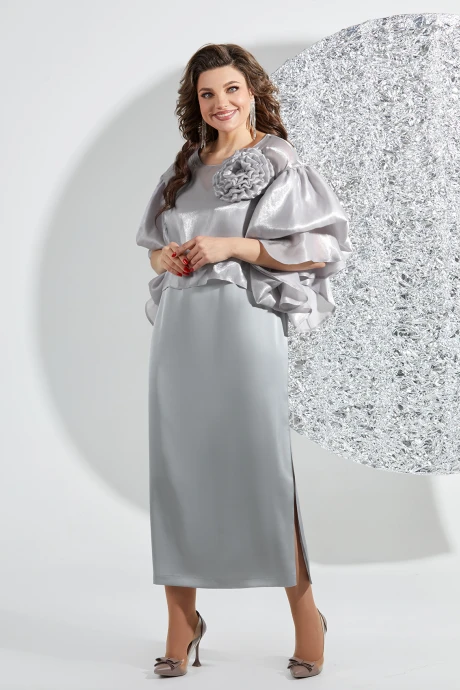 Костюм с платьем Mira Fashion 5520-2 серый двойка #1