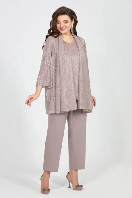 Брючный костюм Mira Fashion 5526 розовый двойка #1