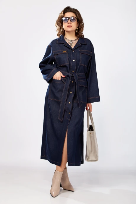 Джинсовый однобортный тренч Lady Secret 9007 синий #1