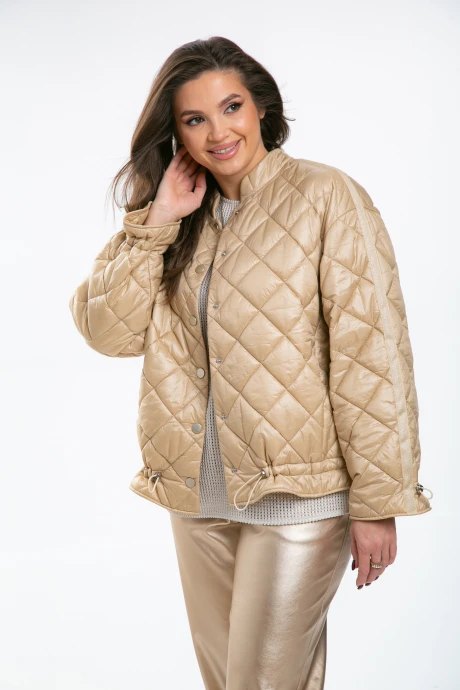 Стеганый бомбер Карина Делюкс 1316 золотистый #1