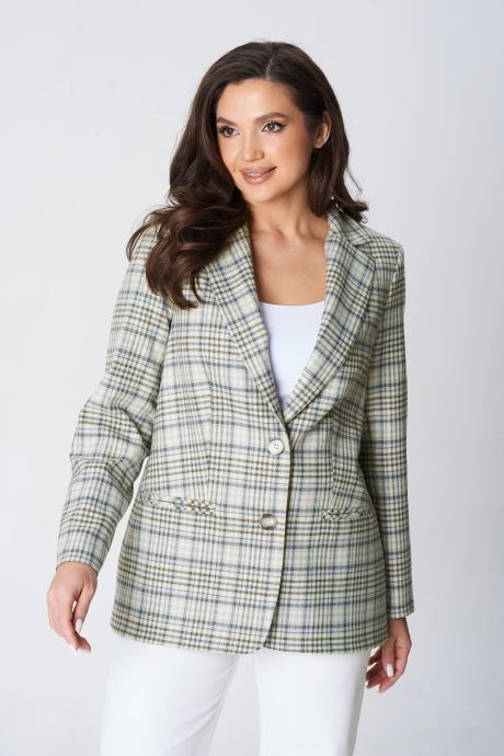 Жакет (пиджак) LeNata 11353 голубая клетка #1