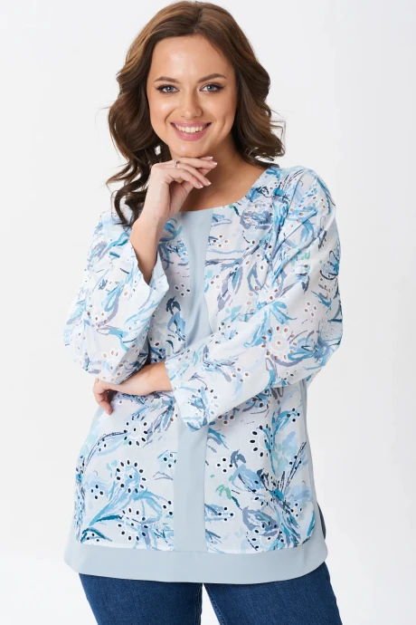 Блузка MODEMA 758-2 cеро-голубой #1
