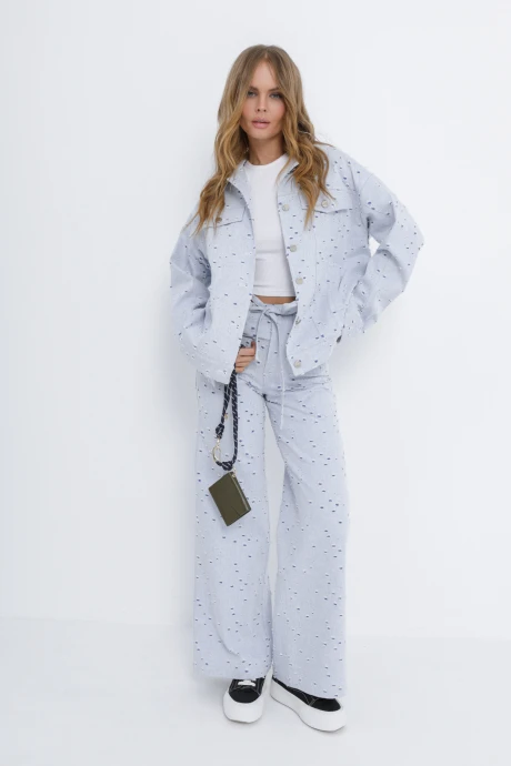 Брючный костюм PiRS 5848 Голубой двойка #1