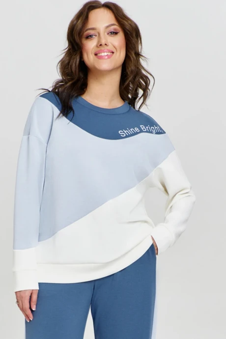 Джемпер (кофта) AVE RARA 2216 бело-сине-голубой #1