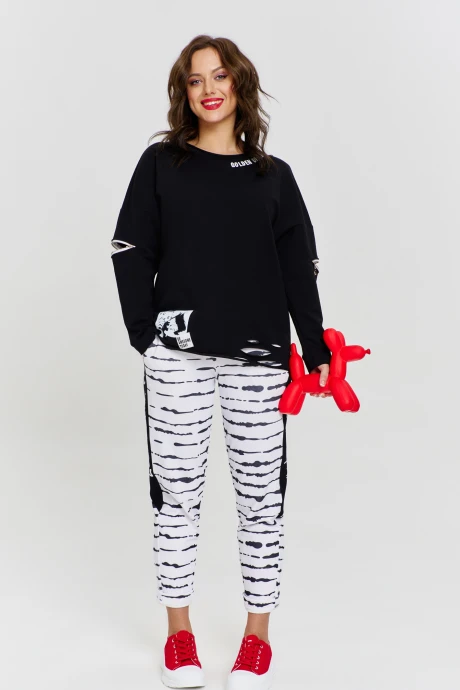 Брюки AVE RARA 4138 Бело-черный #1