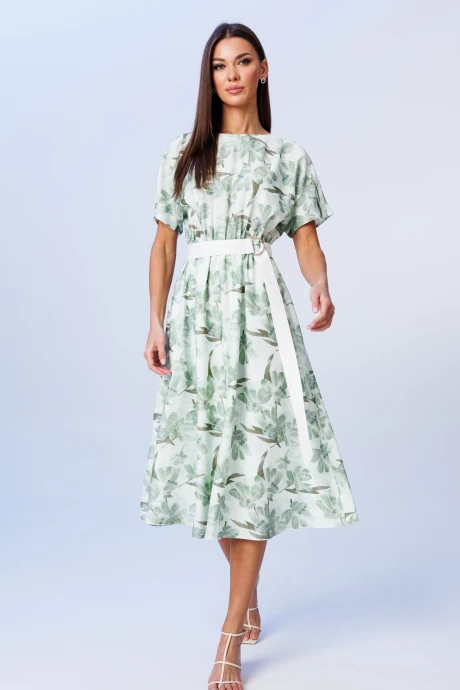 Платье Ларс Стиль 1074 мятно-молочный принт #1