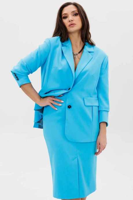 Юбочный костюм MisLana 1989 голубой двойка #1