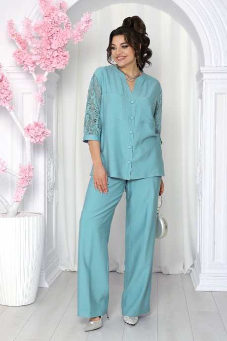 Брючный костюм Нинель Шик 7487 морской двойка #1