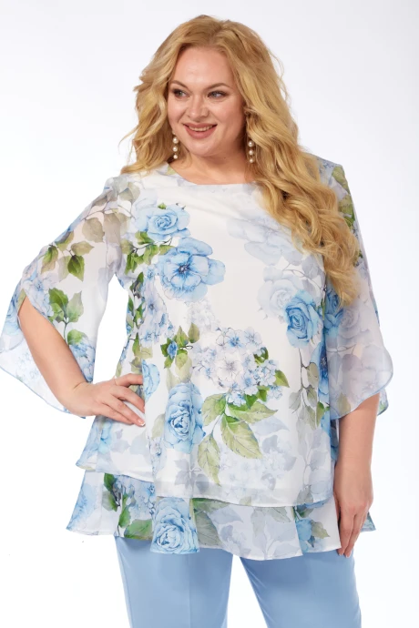 Блузка Элль-стиль 2213/4а голубой #1