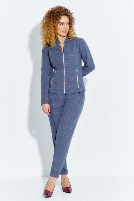 Брючный костюм Euromoda 559 серый, клетка двойка #1