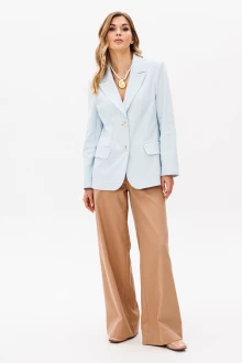 Брючный костюм GIZART 5377 голубой+ мокко мусс двойка