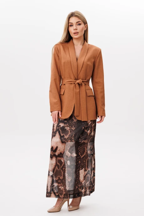 Юбочный костюм AmberaStyle 2111 терракот-питон двойка #1