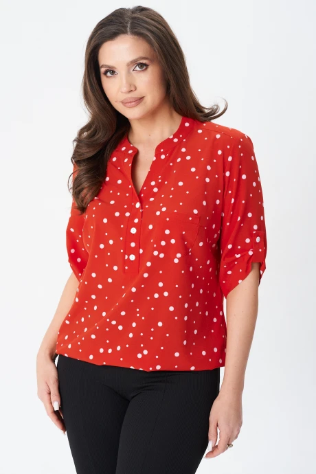 Блузка MODEMA М.728-5 горох на красном #1