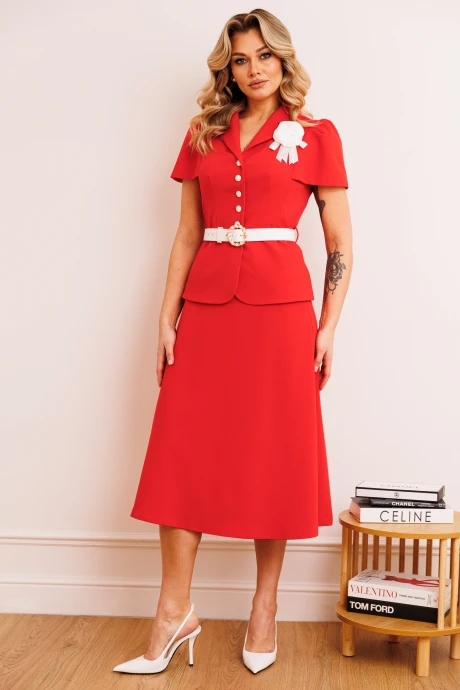 Юбочный костюм Мода-Юрс 2892 алый двойка #1