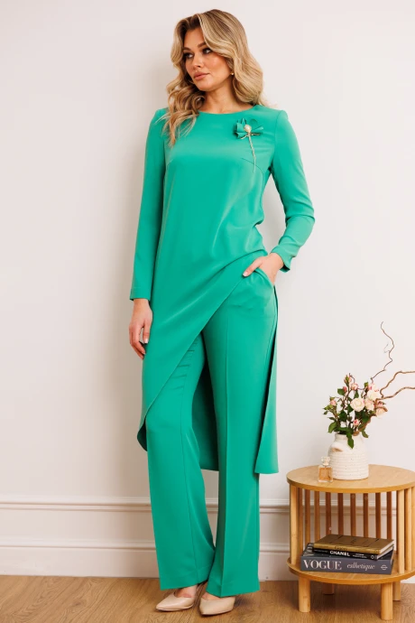 Брючный костюм Мода-Юрс 2887 зеленый двойка #1