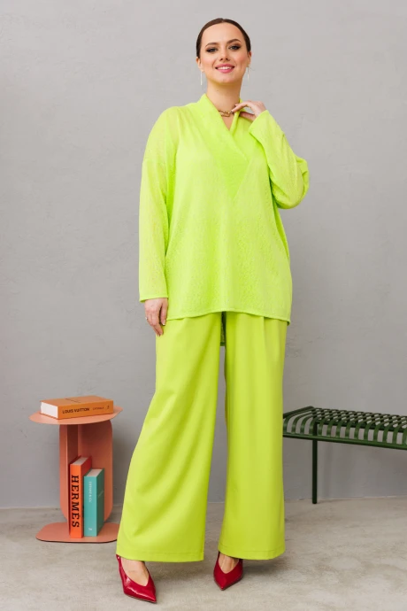 Брючный костюм Anastasia 1209 лаймовый двойка #1