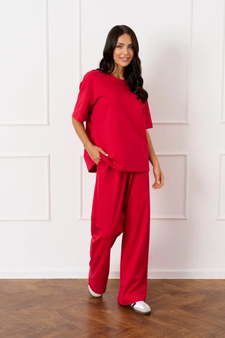 Брючный костюм Romgil РП0055-ХЛ4 красный двойка #1