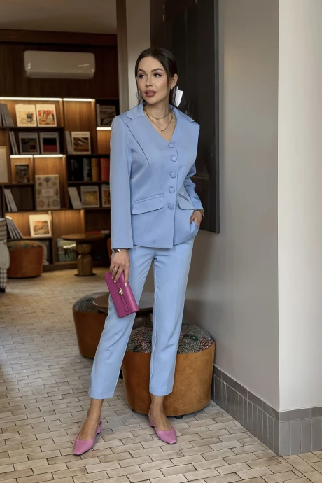 Брючный костюм AURA of the day 9249 голубой двойка #1