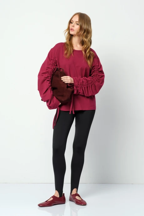 Брючный костюм PiRS 5878 двойка марсала+черный #1