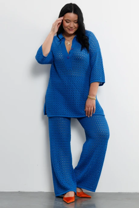 Брючный костюм Romgil РВ0211-ХЛ4 ярко-синий двойка #1