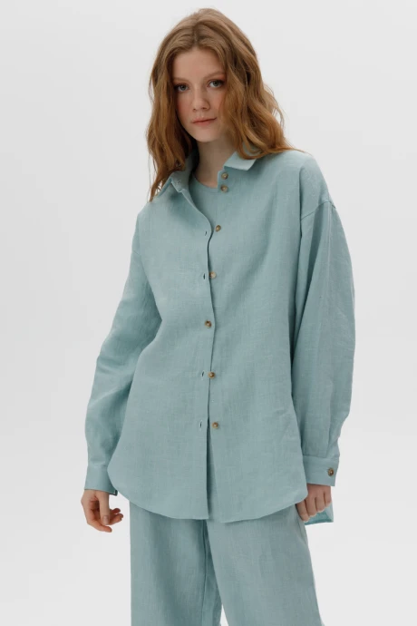 Рубашка Romgil РТ0095-ЛЕ4 бирюзовый иней #1